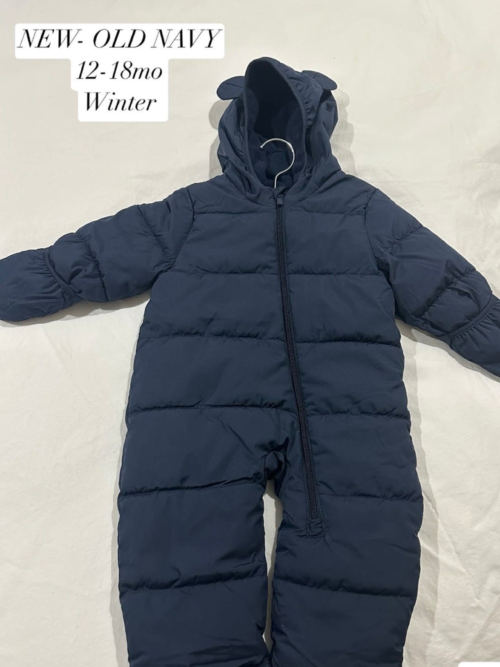 Old Navy Navy Infant Hooded Puffer One-Piece Winter - Brand New 12-18mo